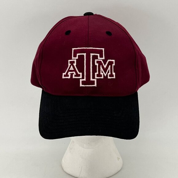 Texas A&M Logo Athletic Snapback Hat One Size Fits All Maroon And Black - Picture 1 of 14